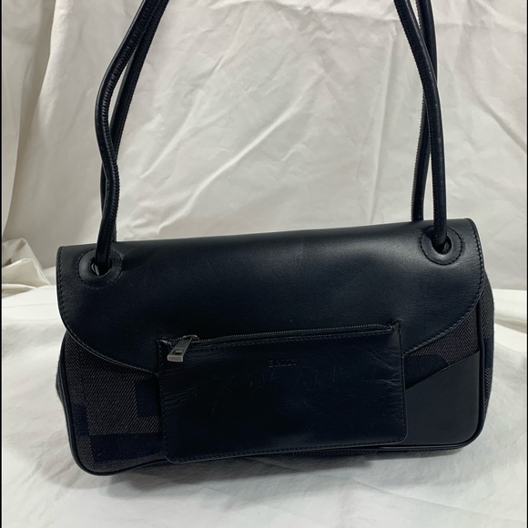 Genuine vintage BALLY black signature canvas and leather shoulder bag purse - Picture 5 of 15